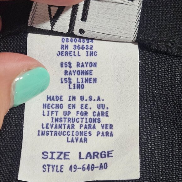 Ali Miles Black Sleeveless Floral Button Vest L – Artsy Grannycore, Bold Boho - Picture 11 of 14